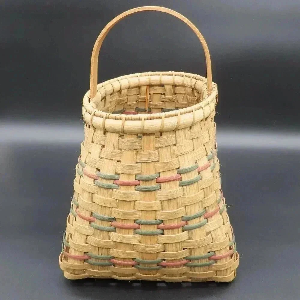 Vintage Woven Bucket Basket 12